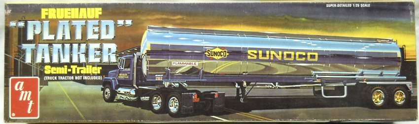 AMT 1/25 Fruehauf Plated Tanker Trailer Sunoco, T512 plastic model kit